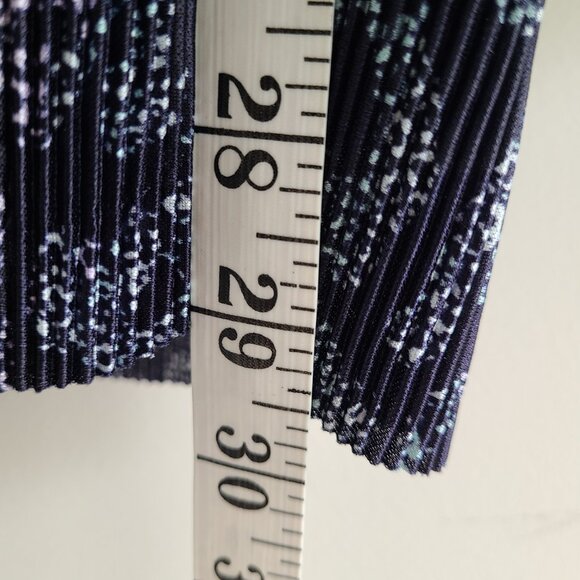 Blue Animal Print Asymmetric Tunic Top LP Petite QVC LS Office Casual Travel - Picture 12 of 13